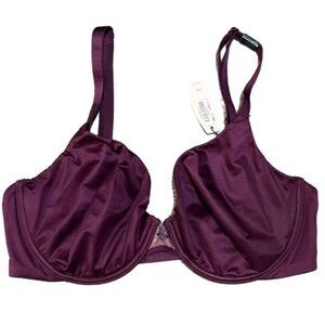Victoria’s Secret Supersoft Satiny Fabulous unlined semi demi bra burgundy wine